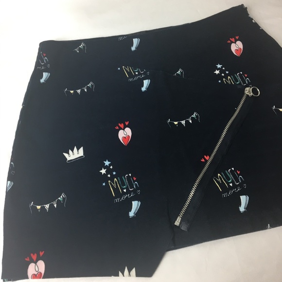 Zara Trafaluc Asymmetrical Mini Valentine’s Skirt Blue/Small - Picture 2 of 12